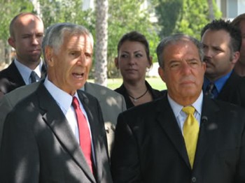 Former California Governor George Deukmejian with Long Beach Mayor Bob Foster