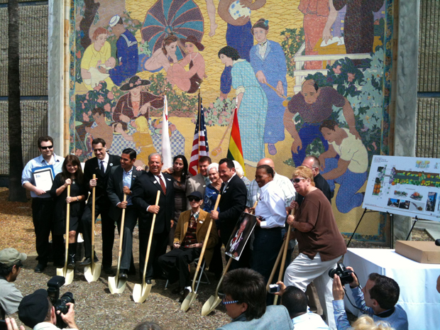 Stuart Milk, Long Beach city officials, and Equality Plaza honorees about to break ground