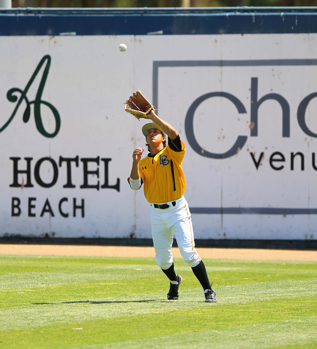 Outfielder Josh Guerra, hit .500 with a double, triple and home run. Photo courtesy of Darryl Oumi.