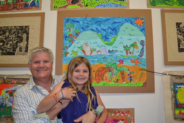 3rd grader Megan Kinney and her father, Neil.