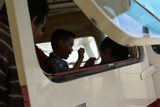 3 Cael being seated for his pending flight