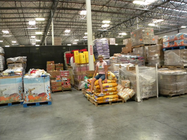 REnee amongst the warehouse