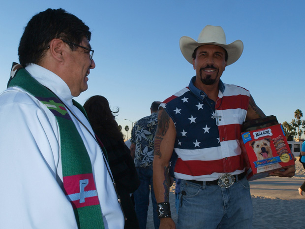 American flag preacher