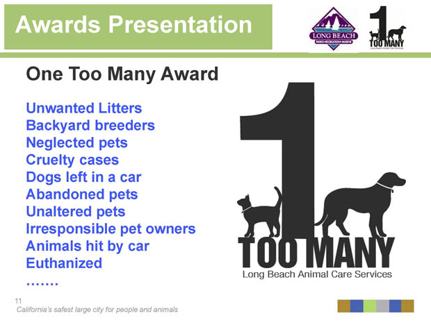 What the 1 too many award does