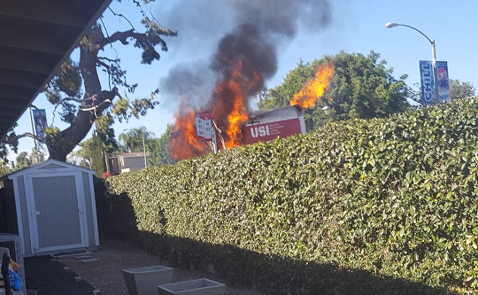 truck on fire