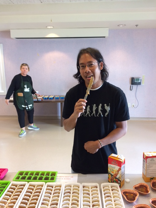 Ricky licking the peanut butter - Copy