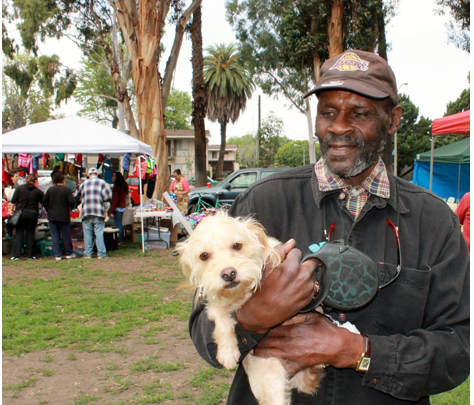 guy with dog