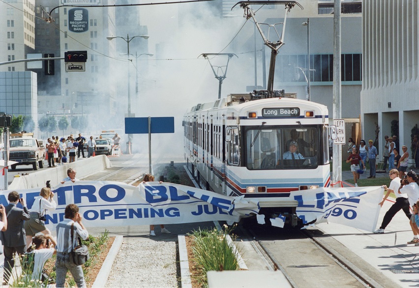 old blue line car