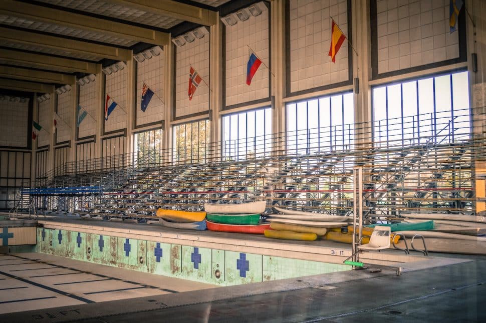 The interior of the former Belmont Plaza Olympic Pool. Photo by Brian Addison.