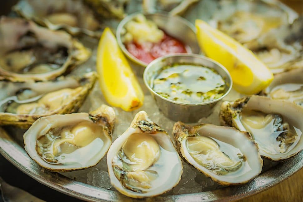 Big Catch's plate of oysters. Photo by Brian Addison.