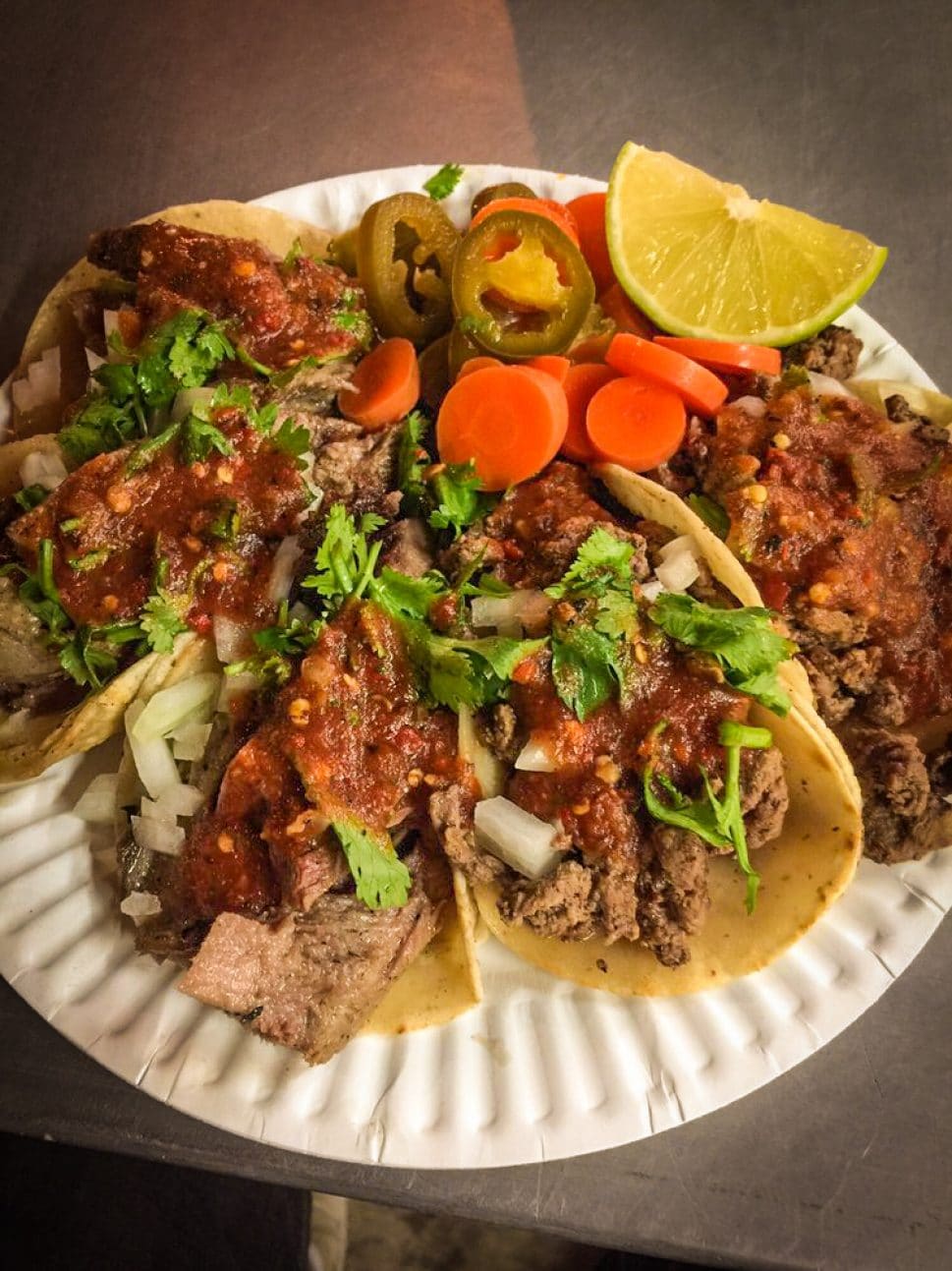 Carne Asada tacos made by Memo at Los Potros. Photo by Calvin T./Yelp! 