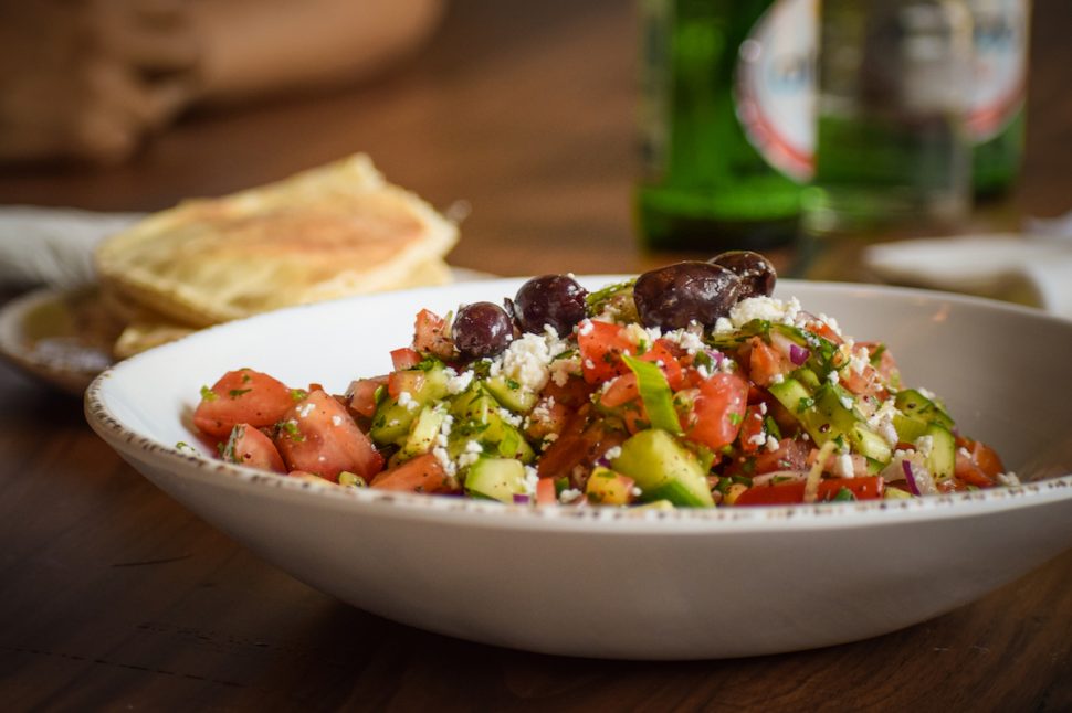 Downtown Long Beach's Ammatolí offers Middle Eastern food; this is its shepard salad. Photo by Brian Addison.