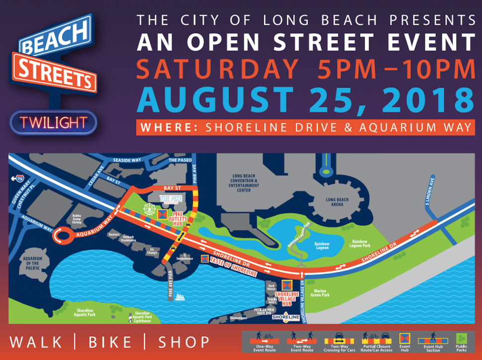 A map for the Beach Streets event along the shoreline. Courtesy of the City of Long Beach.