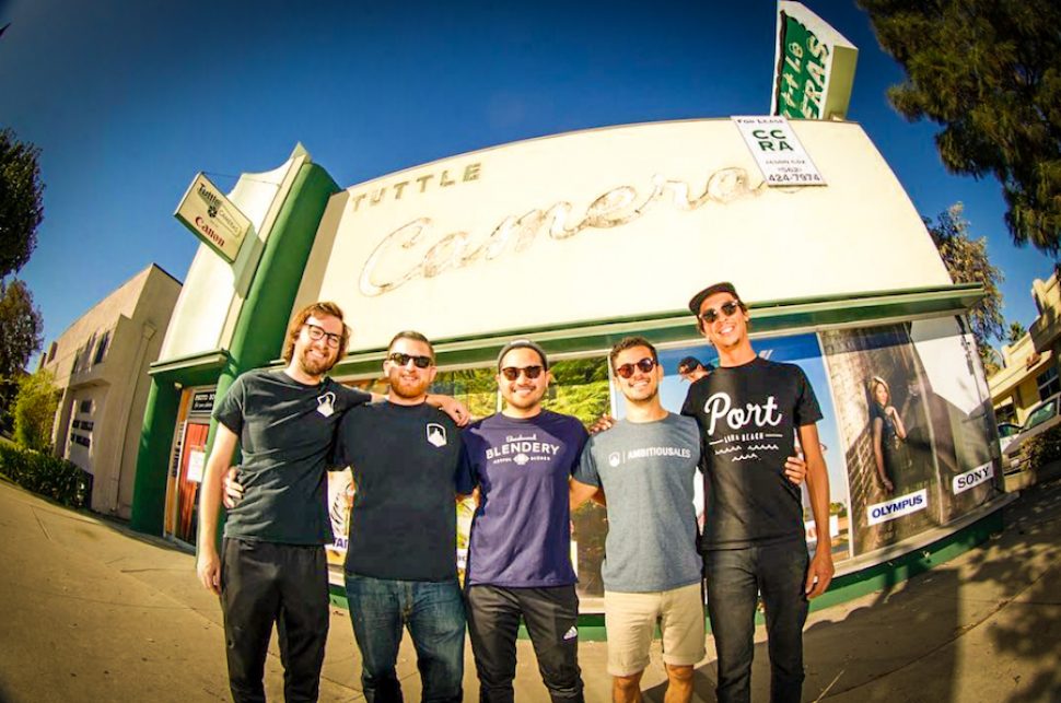 The Ambitious Ales crew when they officially began leasing the space in Bixby Knolls. Courtesy of Garrett Carroll.