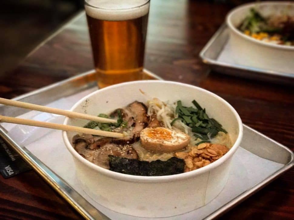 A bowl of ramen form Tajima Ramen, located in the SteelCraft hub of Long Beach's Bixby Knolls neighborhood. Photo by Brian Addison.