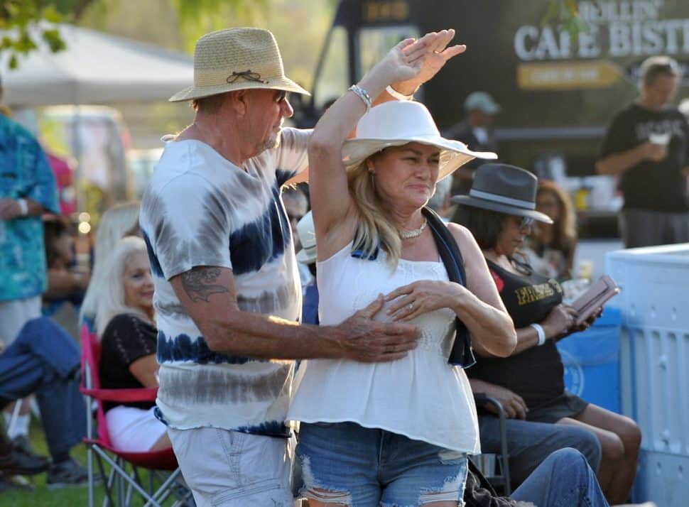 Concertgoers dance to New Blues Revolution during the New Blues Festival V at El Dorado Park in Long Beach, Ca., September 1, 2018. (John Valenzuela/ Correspondent)