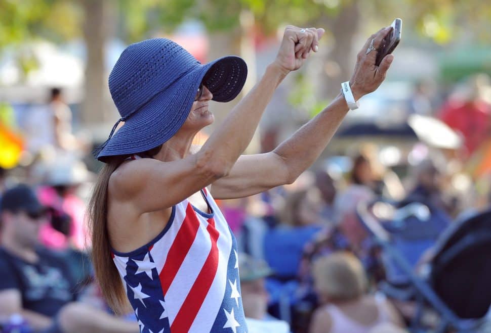 Sharon San Miguel of Riverside, dances to Dennis Jones during the New Blues Festival V at El Dorado Park in Long Beach, Ca., September 1, 2018. (John Valenzuela/ Correspondent)