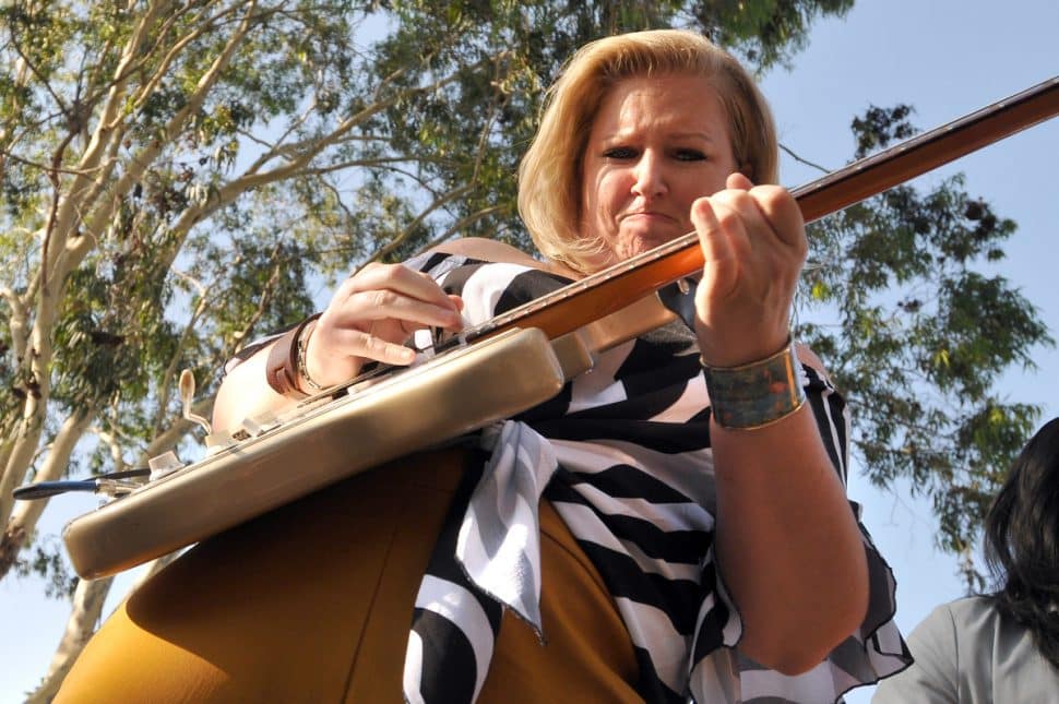 Jessica Kaczmarek competes during the New Blues Festival V, 6 String Showdown semi-finals at El Dorado Park in Long Beach, Ca., September 1, 2018. (John Valenzuela/ Correspondent)