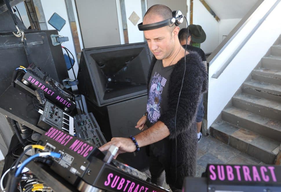 Disc Jockey Anton Tumas performs during "Subtract On The Pier 029" at Belmont Veterans Memorial Pier in Long Beach, Ca., September 23, 2018. (John Valenzuela/ Correspondent)