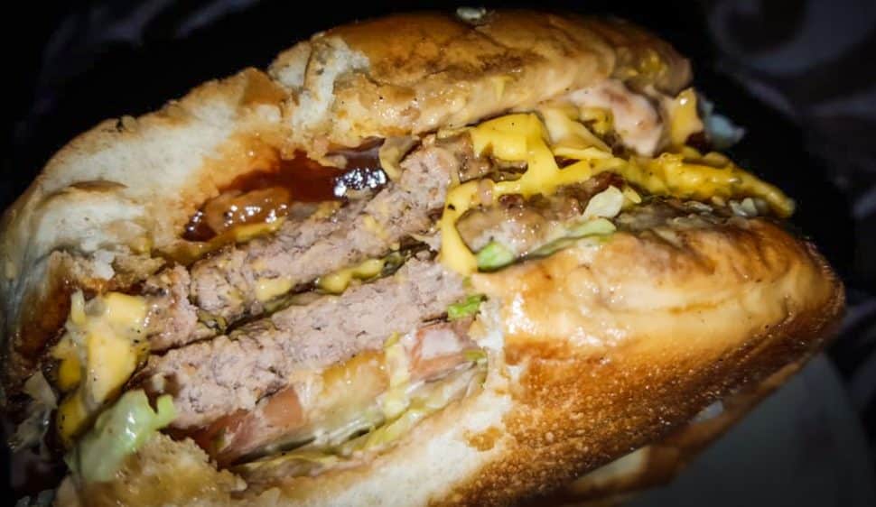 The double bacon cheeseburger at Golden Burger. Courtesy of Ashley Ann B./Yelp!