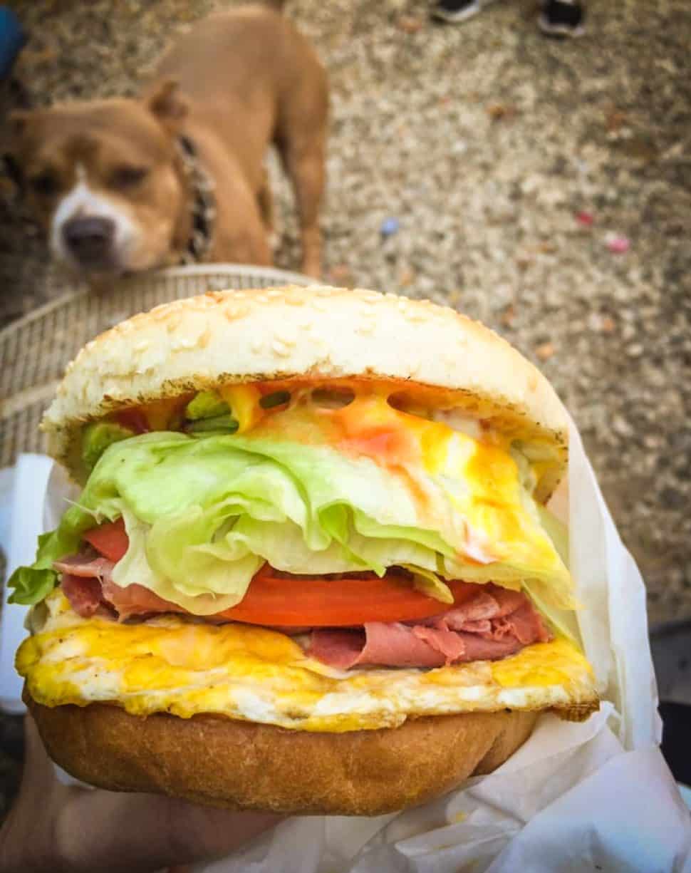 Ma 'N Pa's corned beef and fried egg burger. Courtesy of Kristopher S./Yelp!