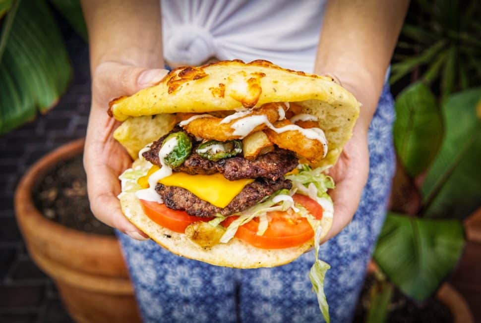 Rockfire Grill's O.M.G. Burger. Photo by Sondra Barker.