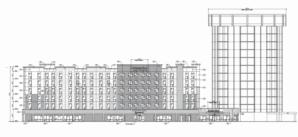 An architectural drawing of the new building. Courtesy of City of Long Beach.