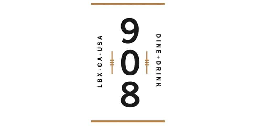 The logo of The 908, an upcoming restaurant in East Long Beach.