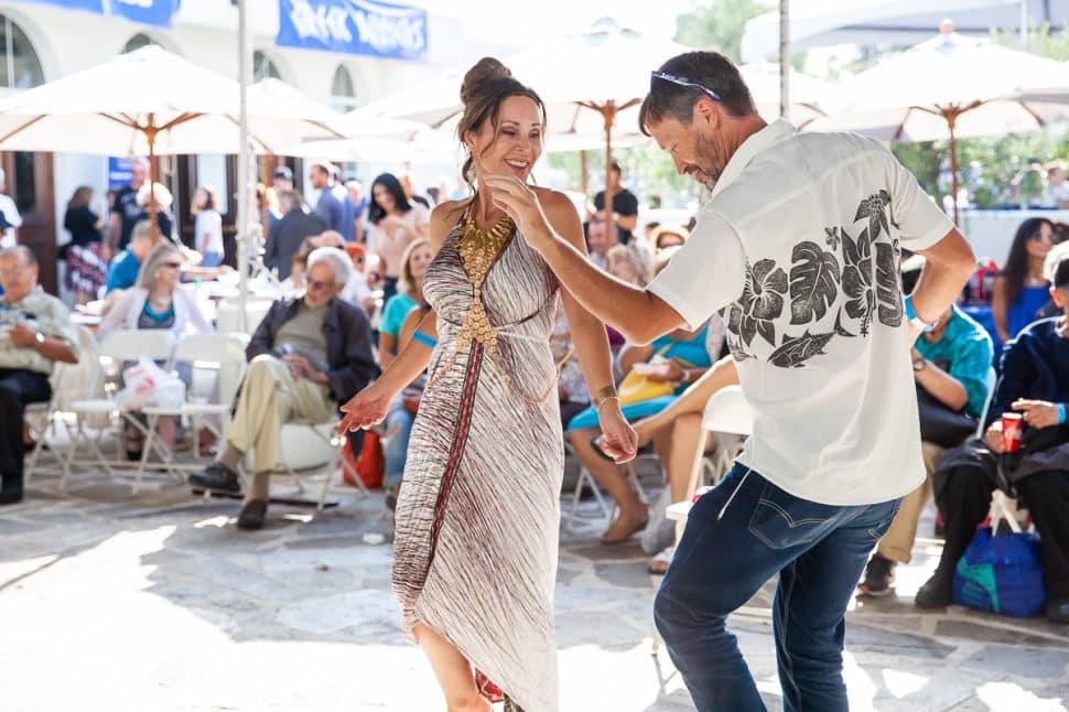 Yaneth Vallve and Chris Mitchell enjoy a dance at the Greek Fest in Long Beach Sunday, September 2, 2018. Photo by Kelly Smiley