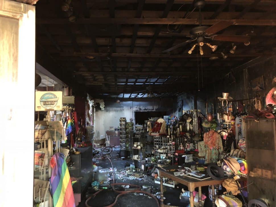A fire destroyed much of the merchandise inside Hot Stuff, a long-standing novelty shop near Alamitos Beach. Photo by Jeremiah Dobruck.