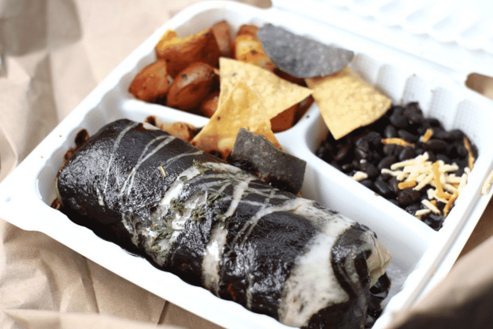 The Grain Cafe's mole burrito. Courtesy of Yelp!/Jay K.