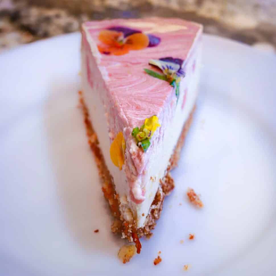 Under the Sun's seasonal and vegan guava cheesecake. Photo by Brian Addison.