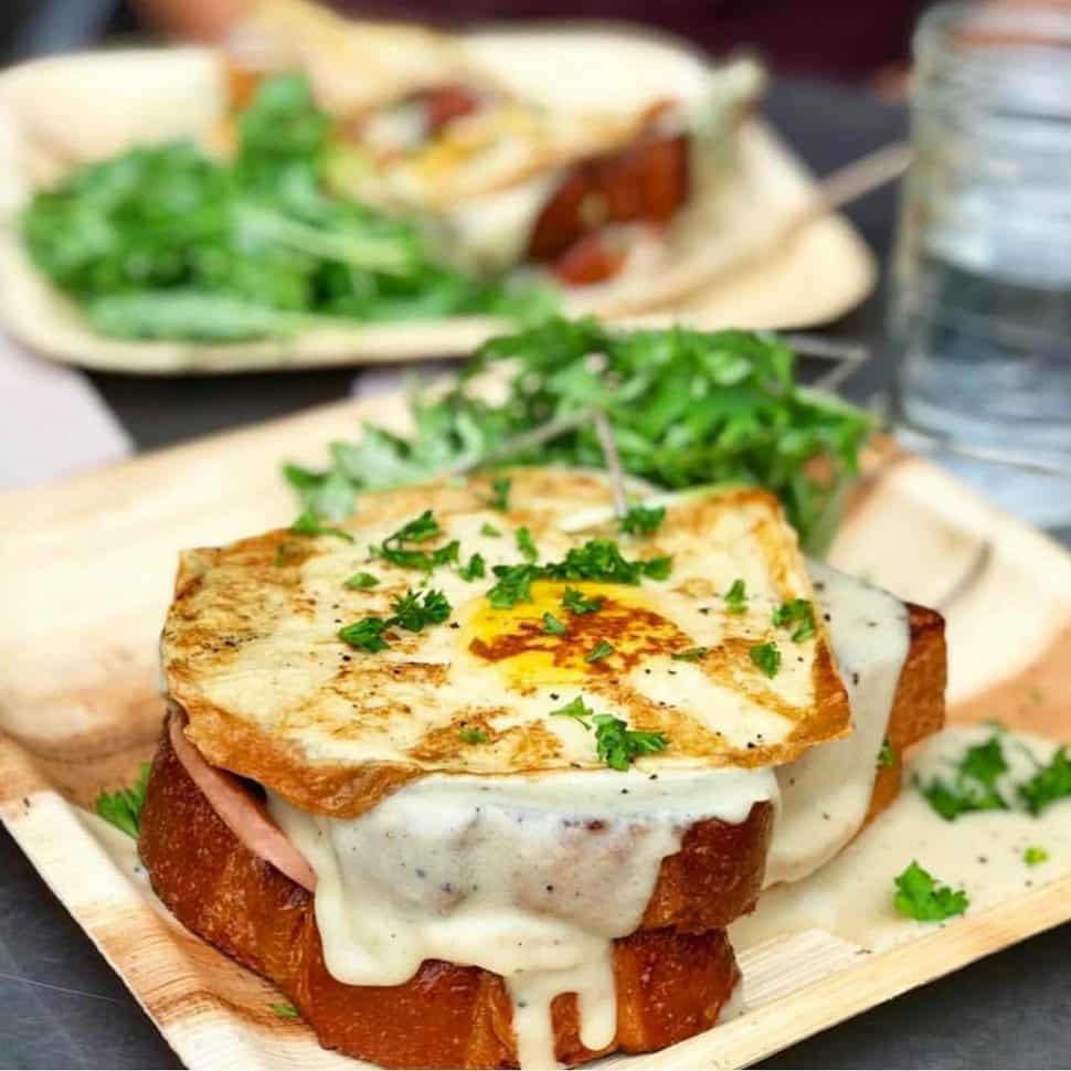 The Wild Chive's Croque Madame sandwich served at brunch. Photo: @kikibeeee