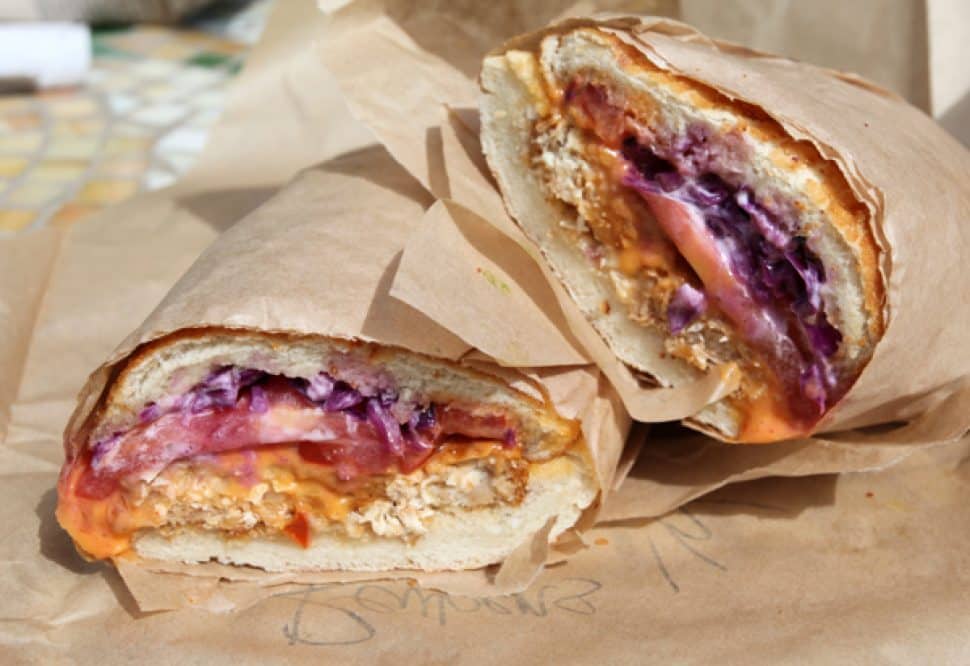 Ike's vegan reuben sandwich.